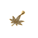 Marijuana Leaf Diamond Pendant 14k Solid Gold - 1.04 CTW