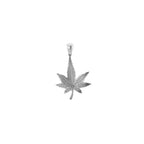 Marijuana Leaf Diamond Pendant 14k Solid Gold - 1.04 CTW
