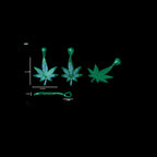 Marijuana Leaf Diamond Pendant 14k Solid Gold - 1.04 CTW