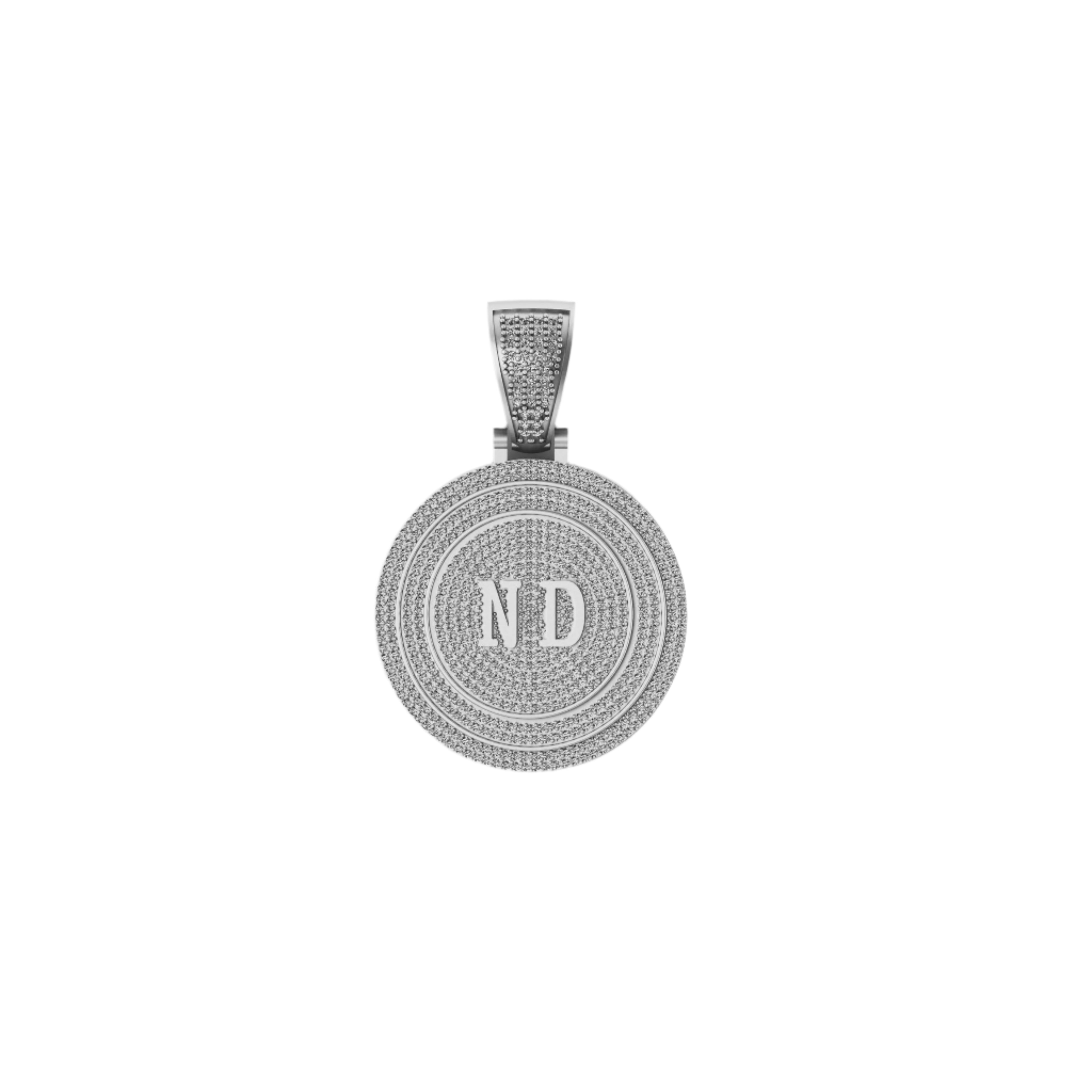 Custom ND Letter Pendant 10K Solid Gold - 3.30 CTW