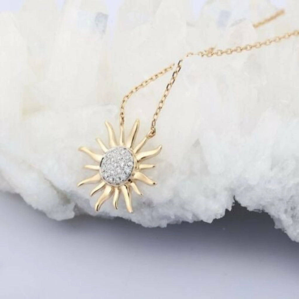 Sunrise 14K Gold Natural VS Diamond Pendant - 0.32 CTW