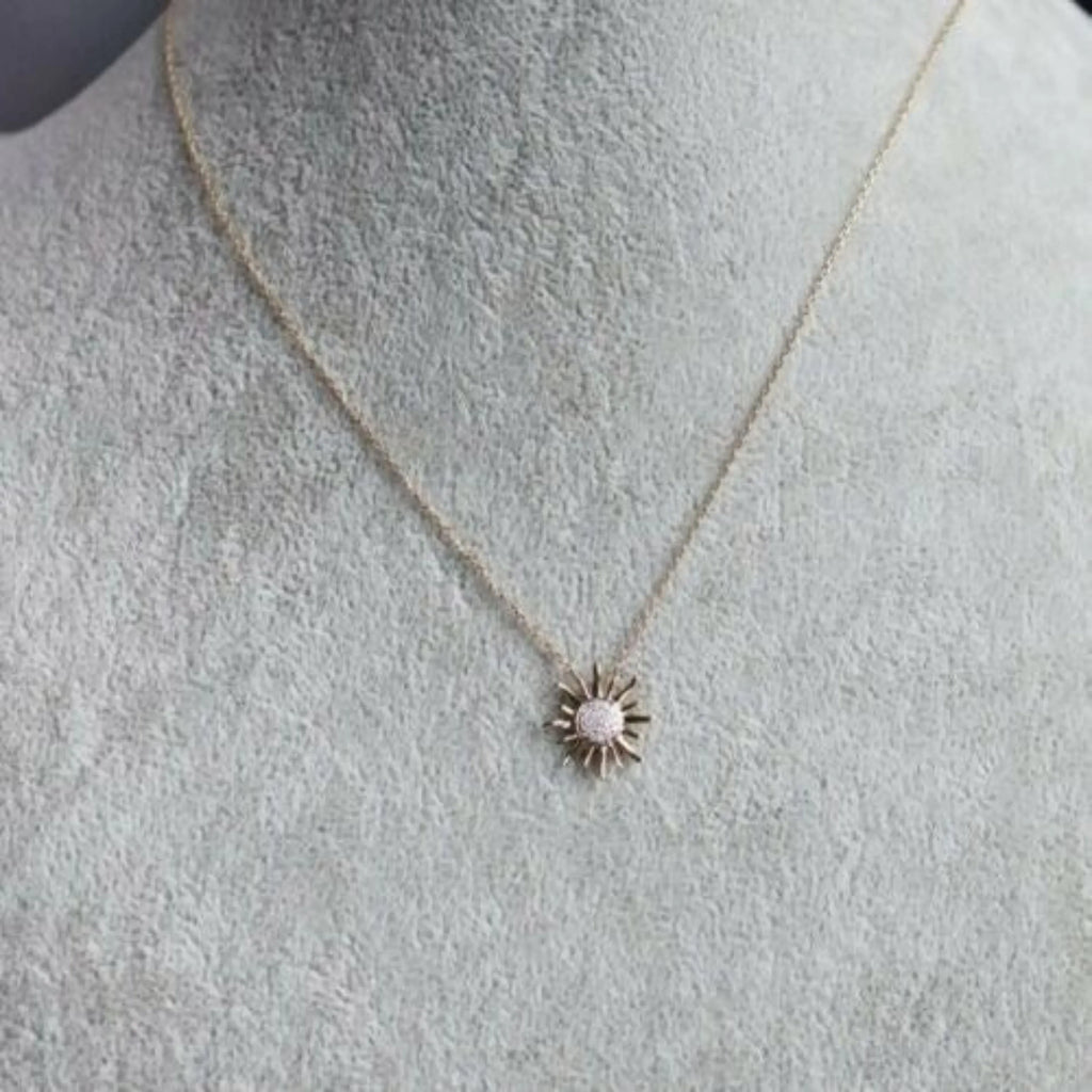 Sunrise 14K Gold Natural VS Diamond Pendant - 0.32 CTW