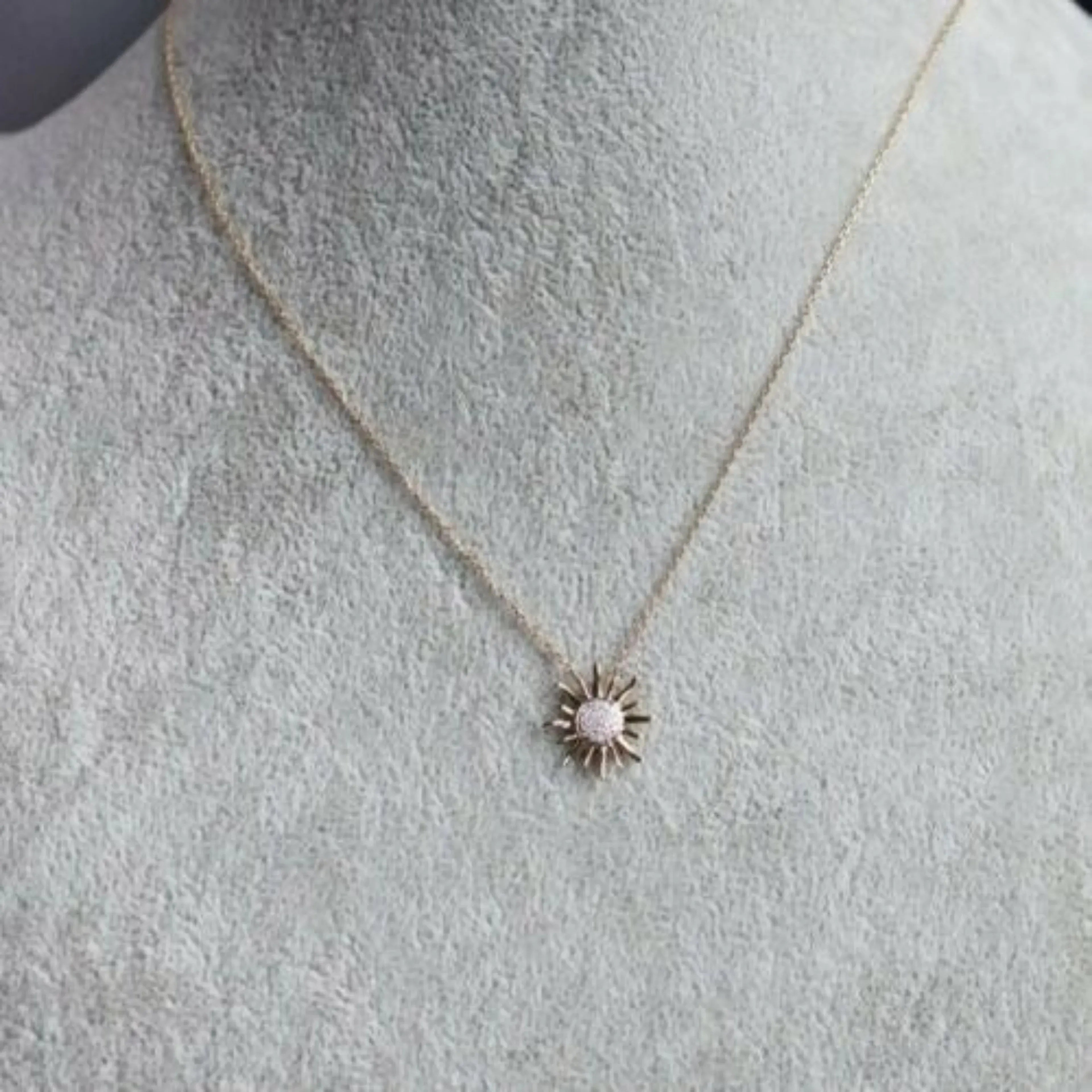 Sunrise 14K Gold Natural VS Diamond Pendant - 0.32 CTW