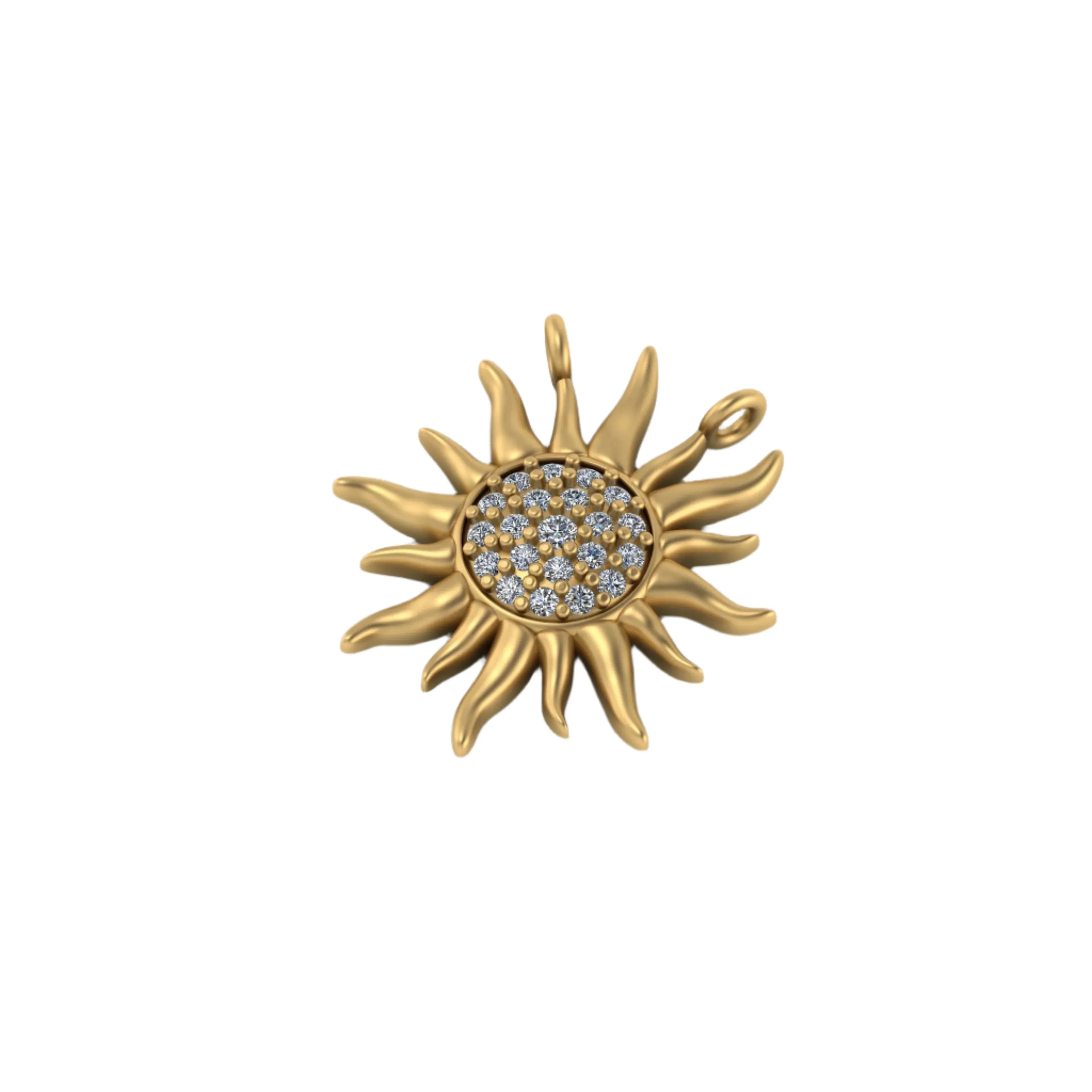 Sunrise 14K Gold Natural VS Diamond Pendant - 0.32 CTW