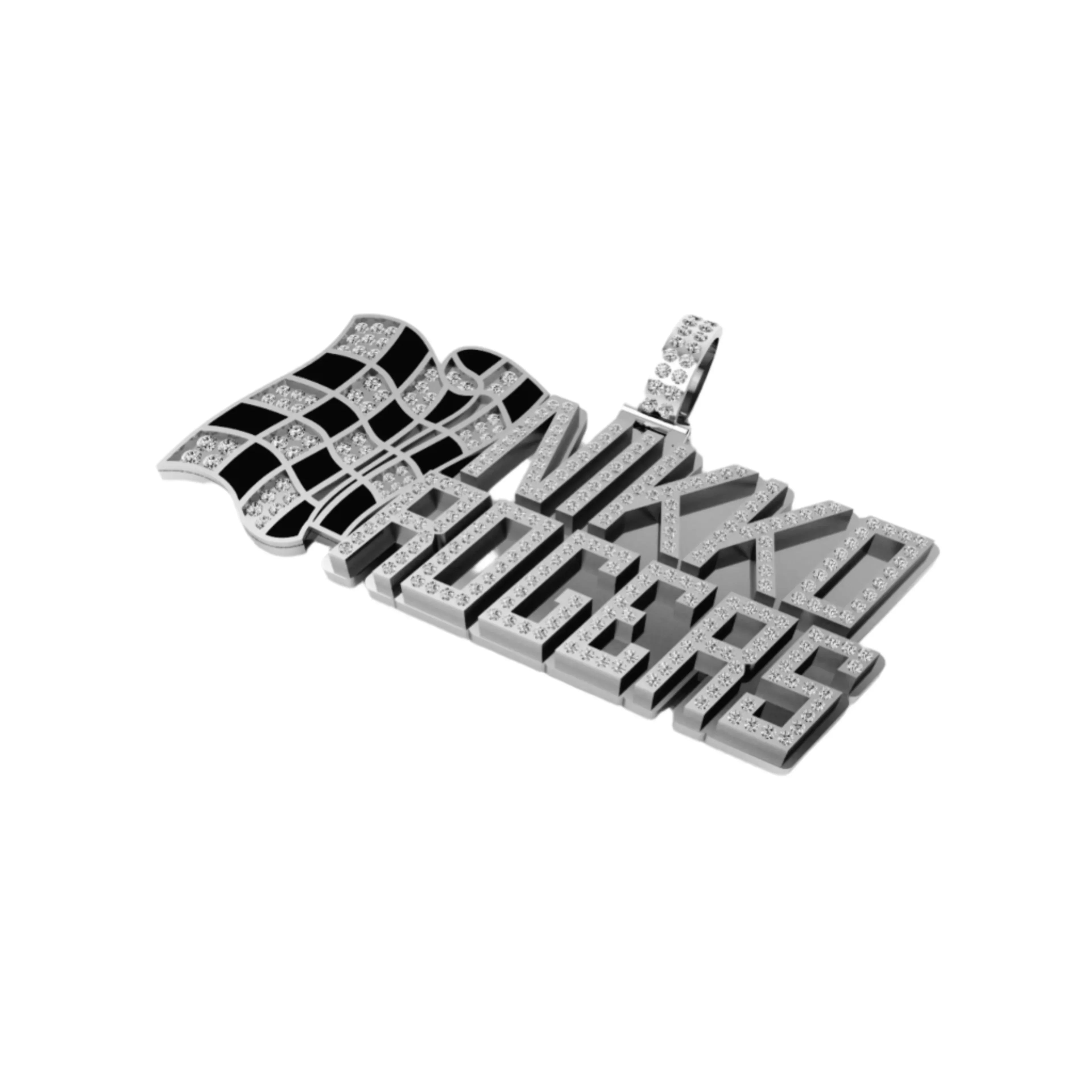 925 Silver Custom Diamond Letter Pendant Personalized Moissanite Name Charm -1.63CTW