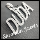 CUSTOM NAME LETTER NECKLACE "DUDA" VVS PENDANT FOR UNISEX Birthday Gift