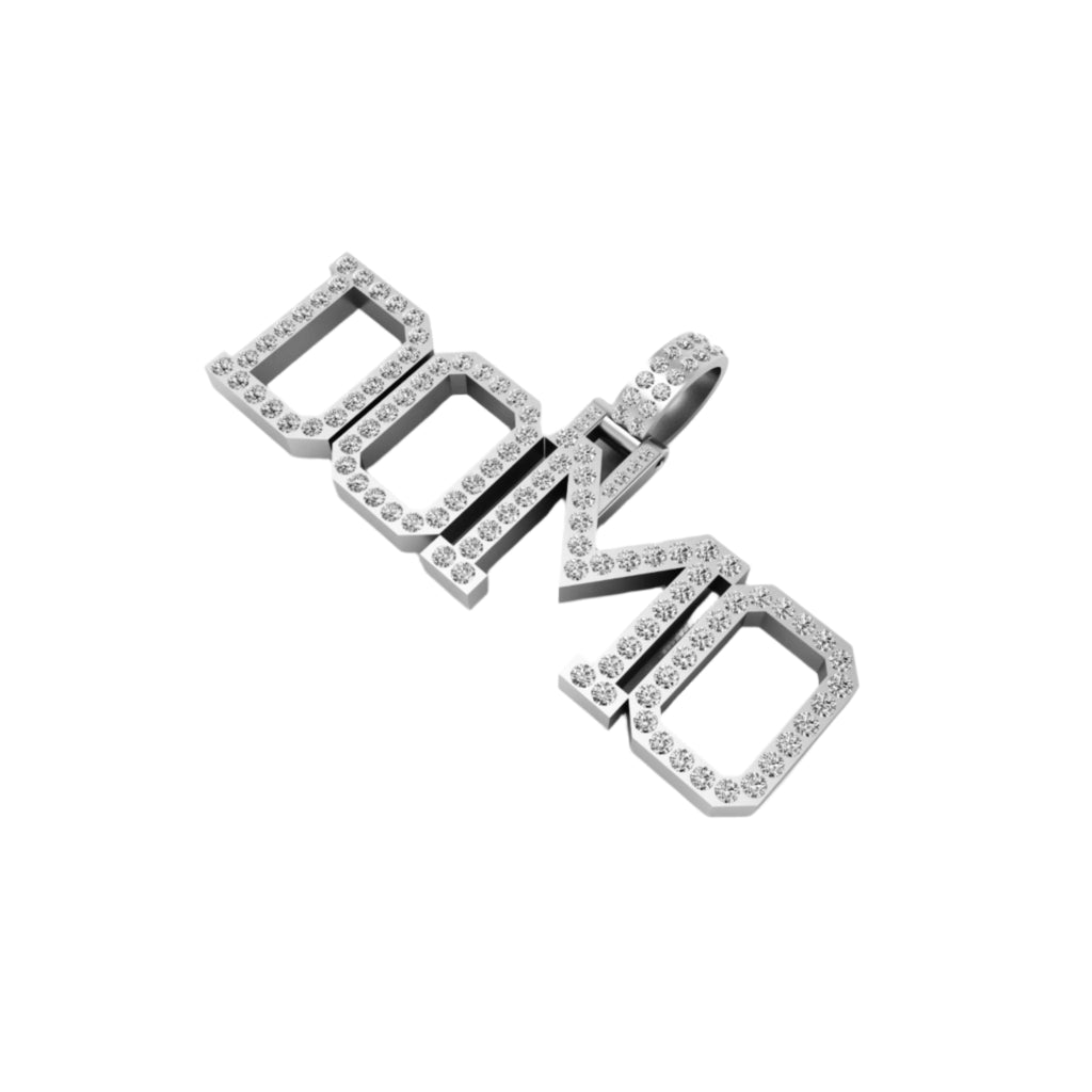 VVS Diamond Custom Name Pendant 14K solid Gold - 2.20 CTW