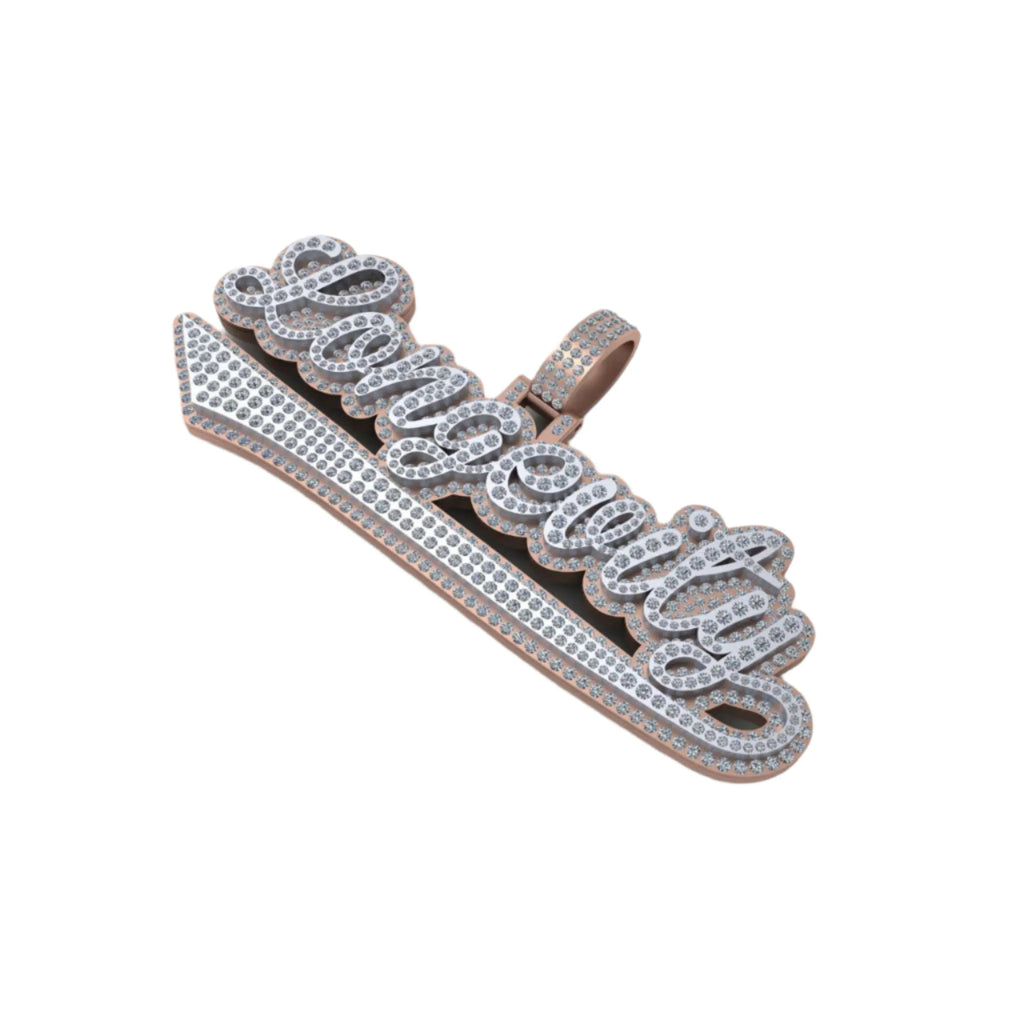 Longevity Moissanite Custom Diamond Name Pendant Premium Quality - 7.78 CTW
