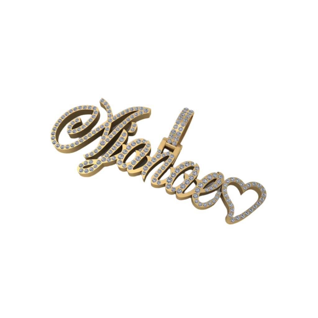 AJANAE Letter iced-out Charm VVS Diamond Pendant - 1.05 CTW