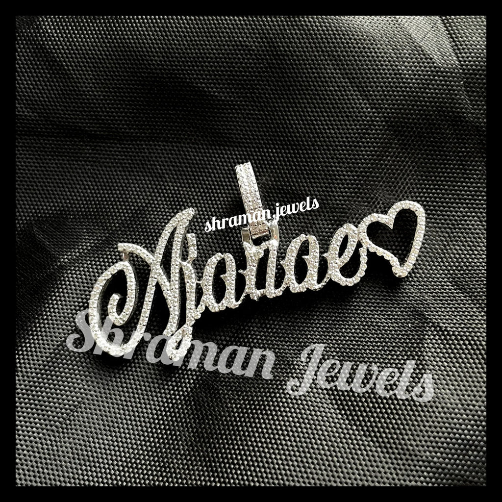 AJANAE Letter iced-out Charm VVS Diamond Pendant - 1.05 CTW