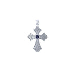 18K Gold Jerusalem Cross Pendant Icy Diamond Men's Necklace - 2.20 CTW