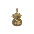 Money Bag Diamond Pendant 14k Solid Gold - 2.51 CTW