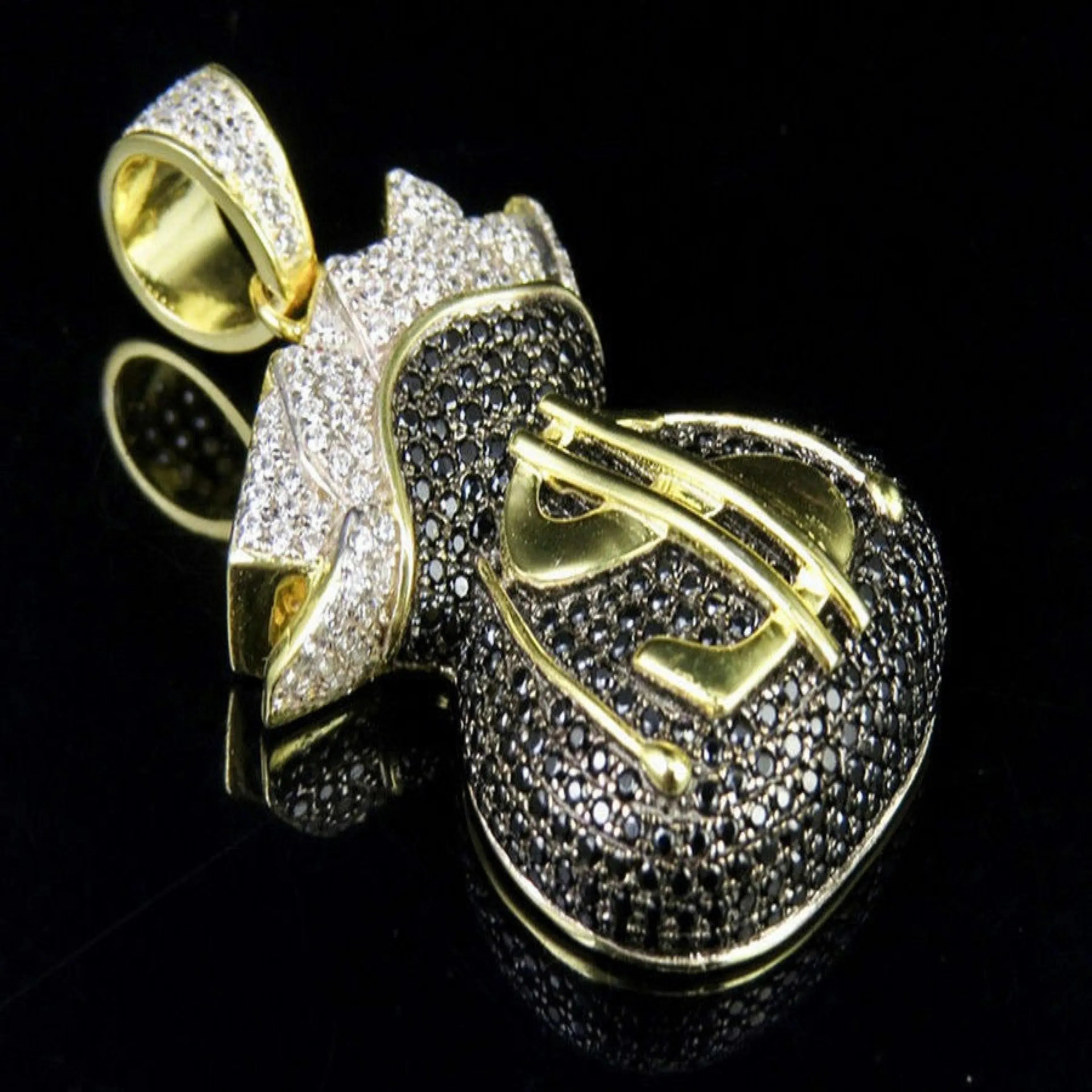 Money Bag Diamond Pendant 14k Solid Gold - 2.51 CTW