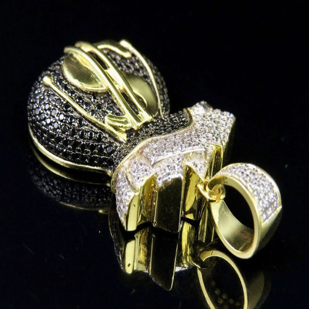 Money Bag Diamond Pendant 14k Solid Gold - 2.51 CTW