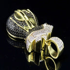 Money Bag Diamond Pendant 14k Solid Gold - 2.51 CTW