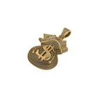 Money Bag Diamond Pendant 14k Solid Gold - 2.51 CTW