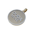 Round 14K Gold Custom Letter Pendant Moissanite Circle Hip Hop Design - 11.86 CTW