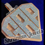 Mens Custom Diamond Pendants 925 Silver GBP Logo -14.03 CTW