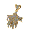 Star Drip Diamond Pendant 14k Solid Gold - 2.52 CTW