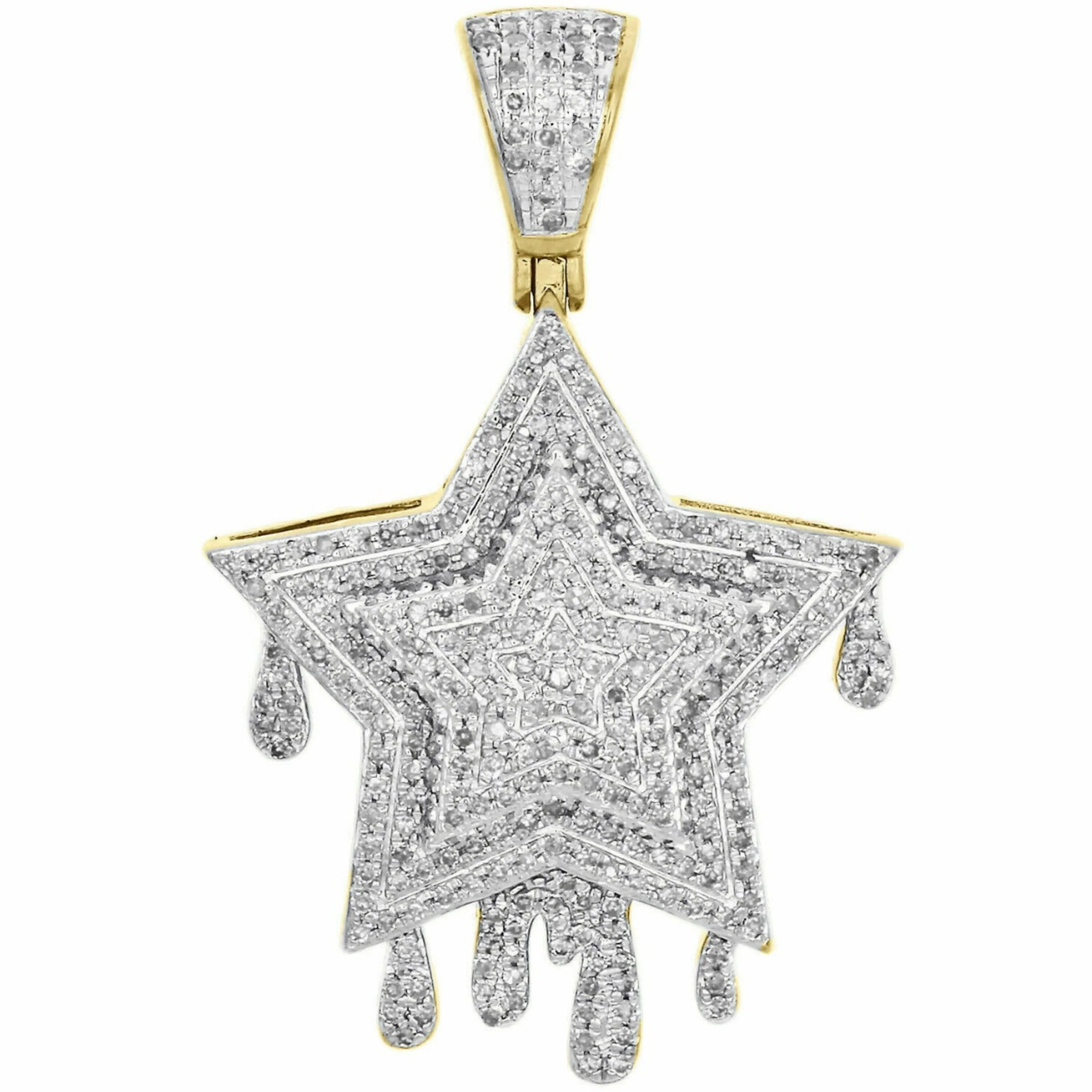 Star Drip Diamond Pendant 14k Solid Gold - 2.52 CTW