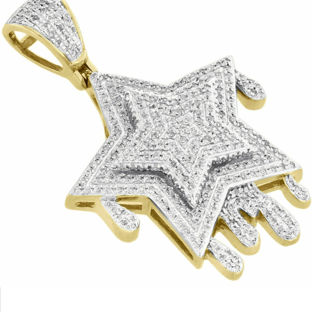 Star Drip Diamond Pendant 14k Solid Gold - 2.52 CTW