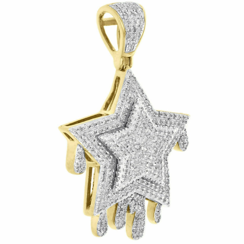 Star Drip Diamond Pendant 14k Solid Gold - 2.52 CTW