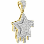 Star Drip Diamond Pendant 14k Solid Gold - 2.52 CTW