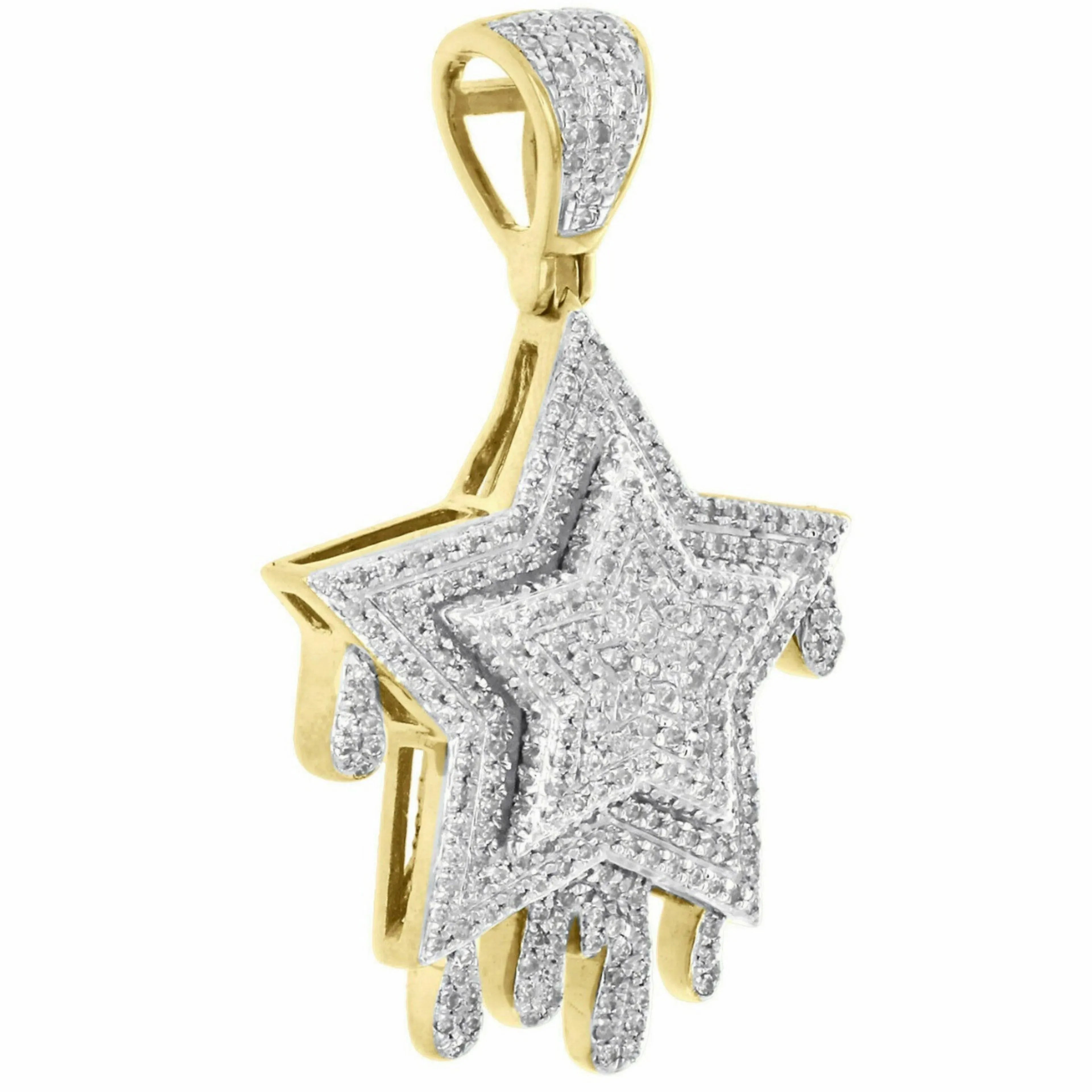 Star Drip Diamond Pendant 14k Solid Gold - 2.52 CTW