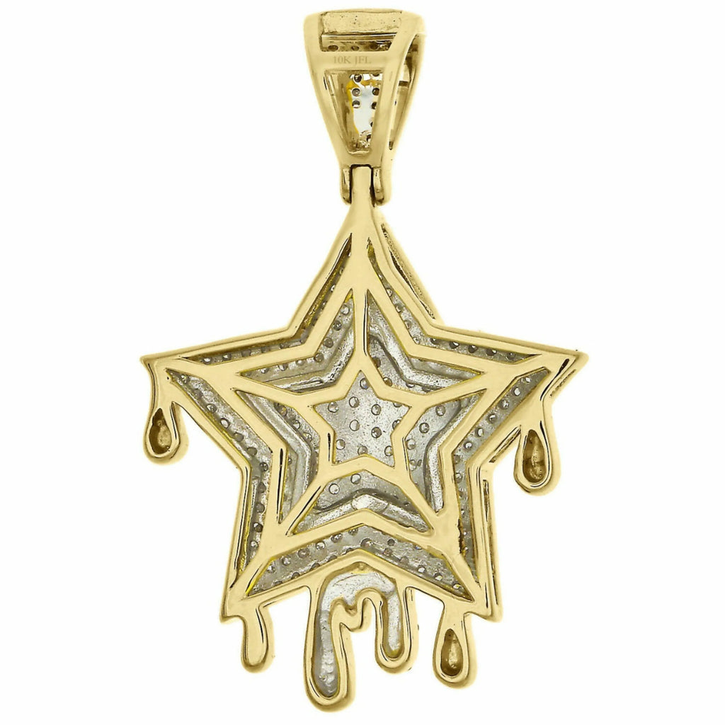 Star Drip Diamond Pendant 14k Solid Gold - 2.52 CTW