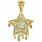 Star Drip Diamond Pendant 14k Solid Gold - 2.52 CTW