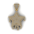 Star Drip Diamond Pendant 14k Solid Gold - 2.52 CTW
