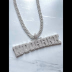 Custom Letter Diamond Pendant 14K Solid White Gold - 16.47 CTW