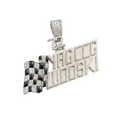 Custom Flag Letter Diamond Pendant 14K Solid White Gold - 1.51 CTW