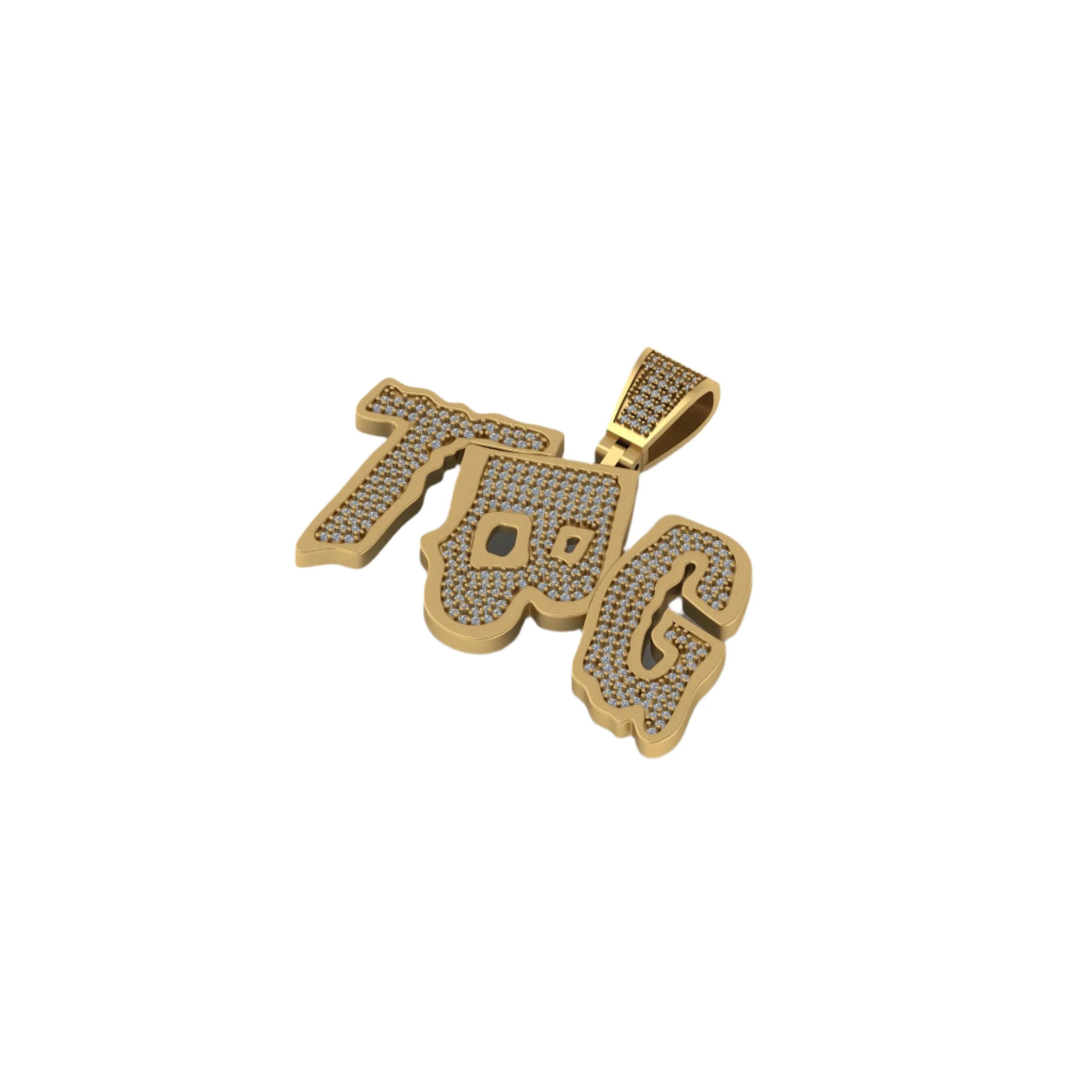 Custom Name Letter Diamond Pendant - 1.74 CTW