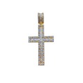 Icy Baguette Diamond Cross Pendant VVS 10K Gold Men's Jewelry -5.22 CTW