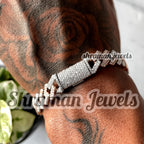 10MM 2 Tone VVS Cuban Hip Hop Bracelet for Men