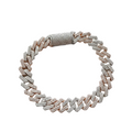 10MM 2 Tone VVS Cuban Hip Hop Bracelet for Men