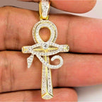 Eye of Horus Diamond Pendant 14K Solid Gold - 0.75 CTW