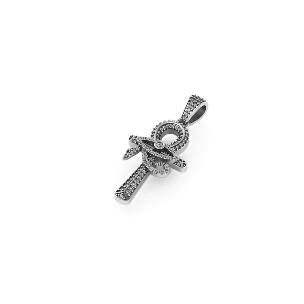 Eye of Horus Diamond Pendant 14K Solid Gold - 0.75 CTW