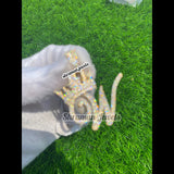 ICED OUT CROWN WITH INITIAL LETTER "W" Unisex NECKLACE CHARM PENDANT FOR GIFTS IDEAS