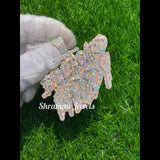 Mens's Customized Iced out Name 10K Gold Pendant