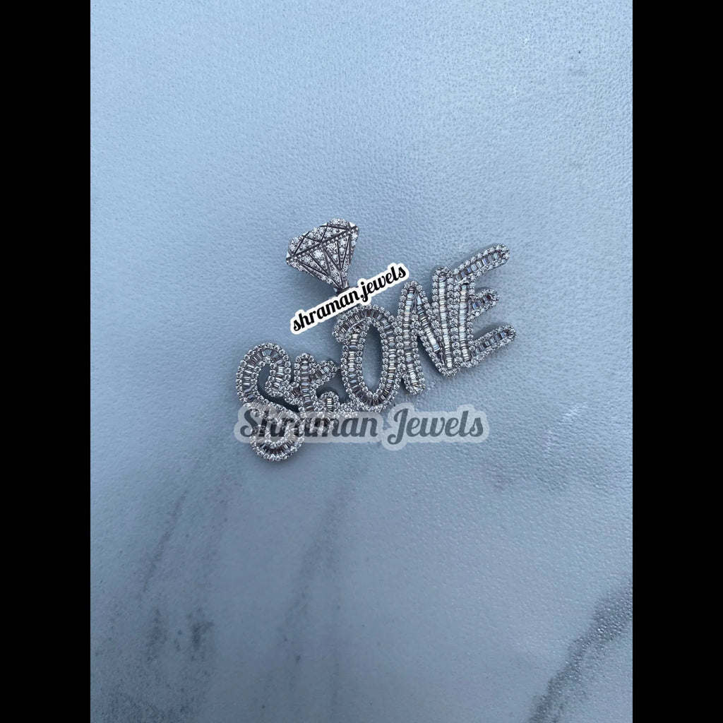 Custom Name Letter Diamond Pendant - 3.40 CTW