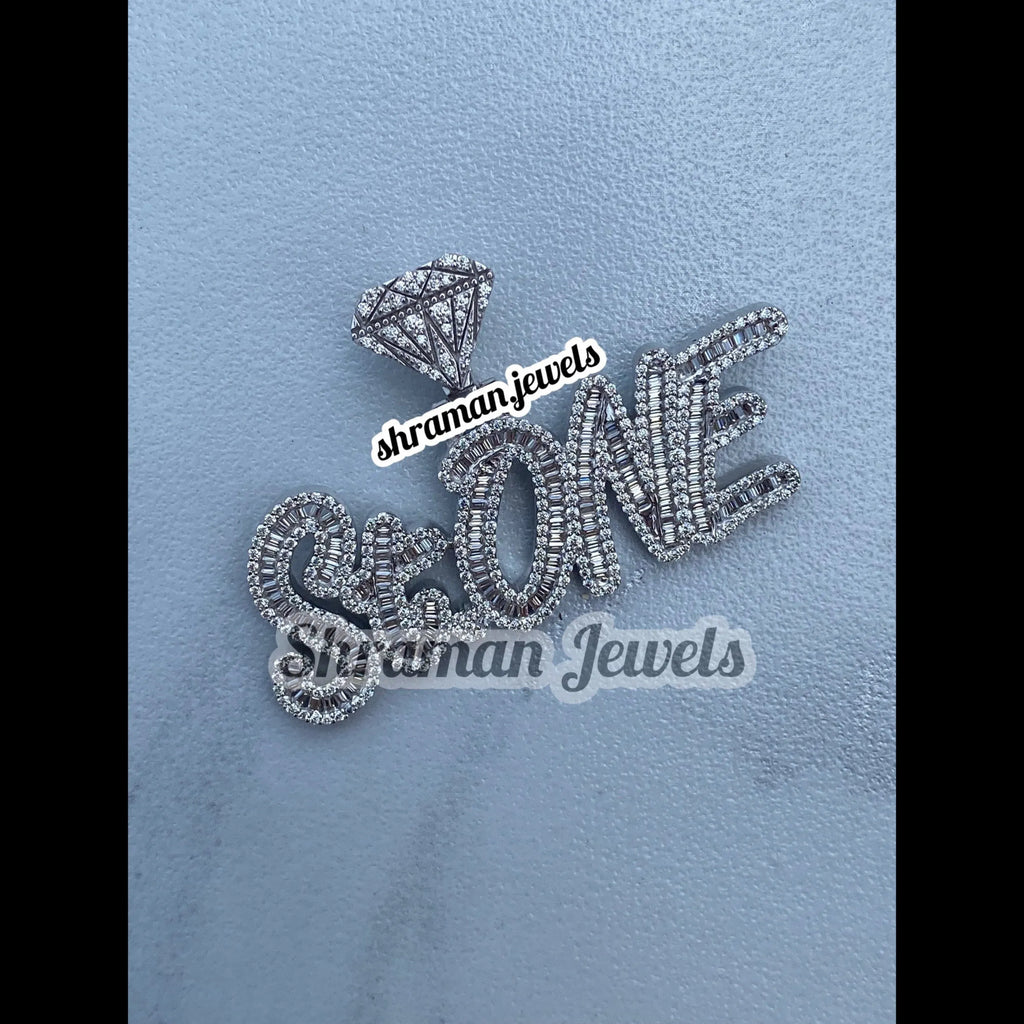 Custom Name Letter Diamond Pendant - 3.40 CTW