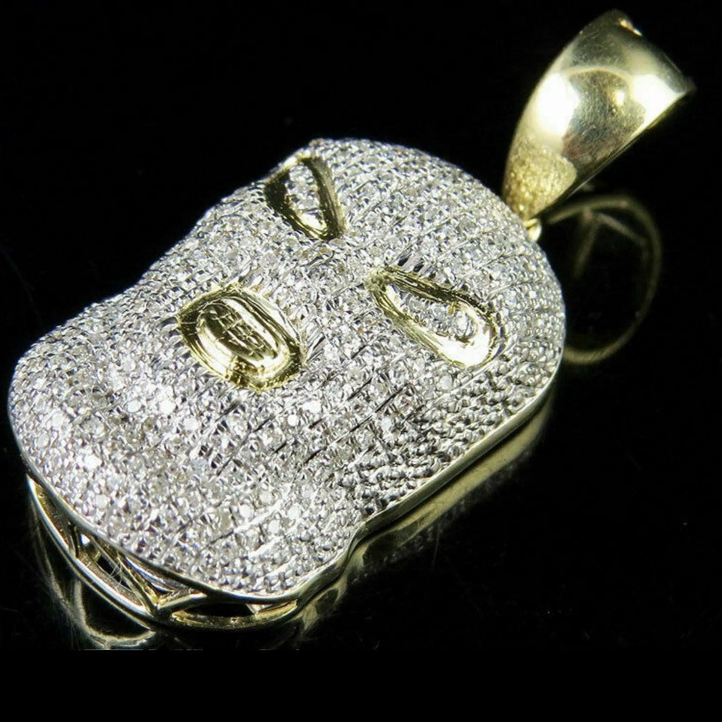 Ski Mask Diamond Pendant 14k Solid Gold - 2.83 CTW
