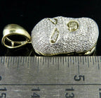 Ski Mask Diamond Pendant 14k Solid Gold - 2.83 CTW