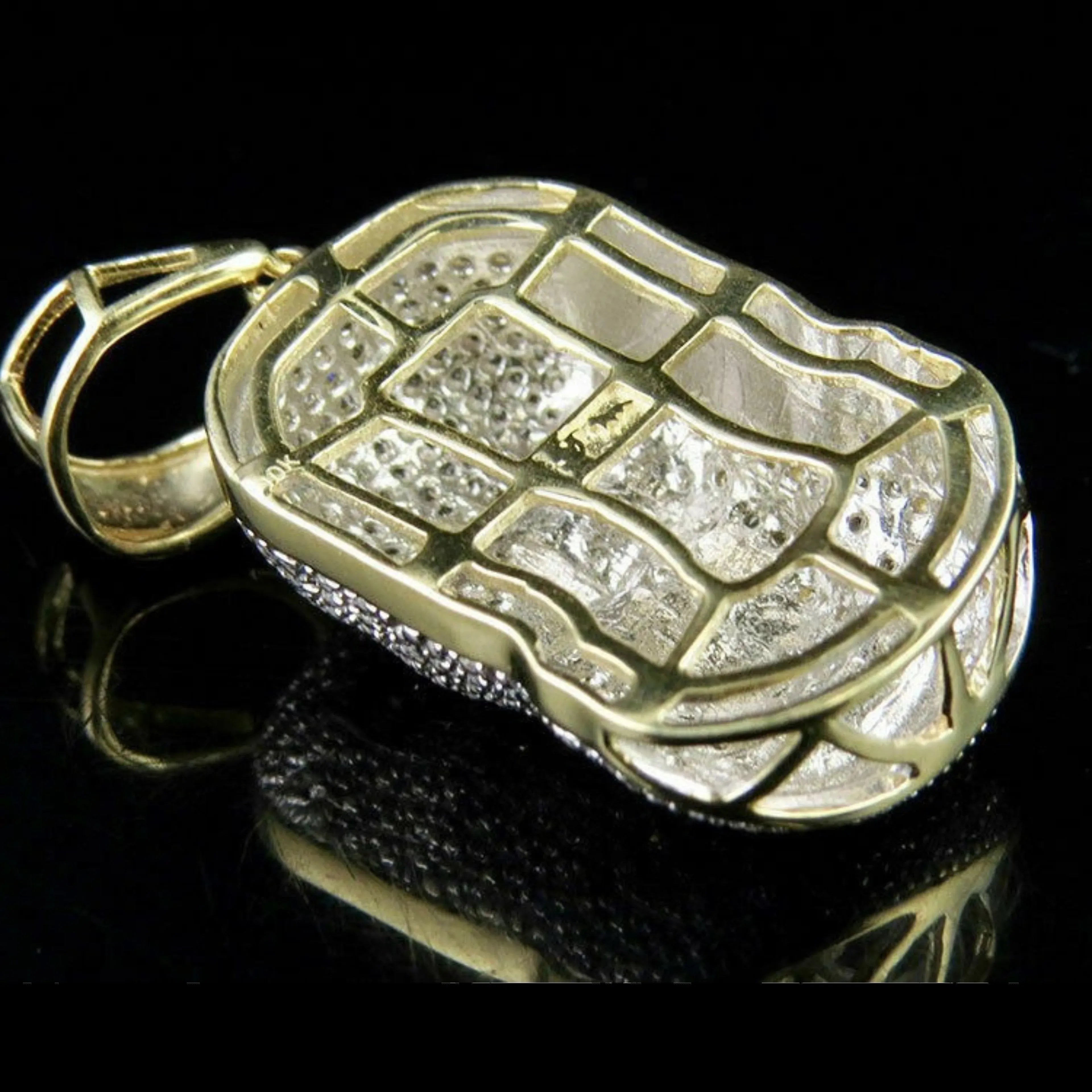 Ski Mask Diamond Pendant 14k Solid Gold - 2.83 CTW