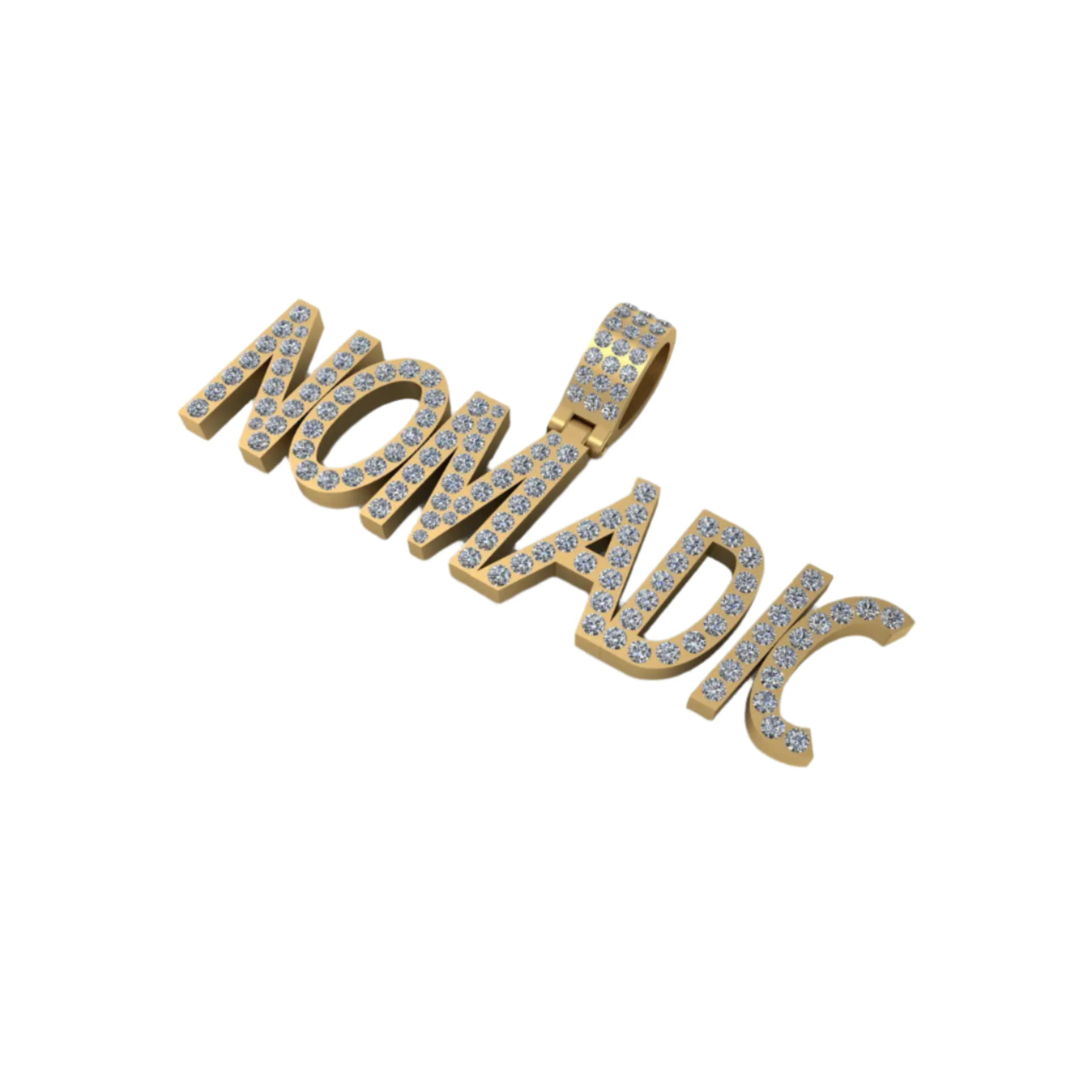 Custom 10K Nomadic icy Letter Diamond Pendant - 2.99 CTW