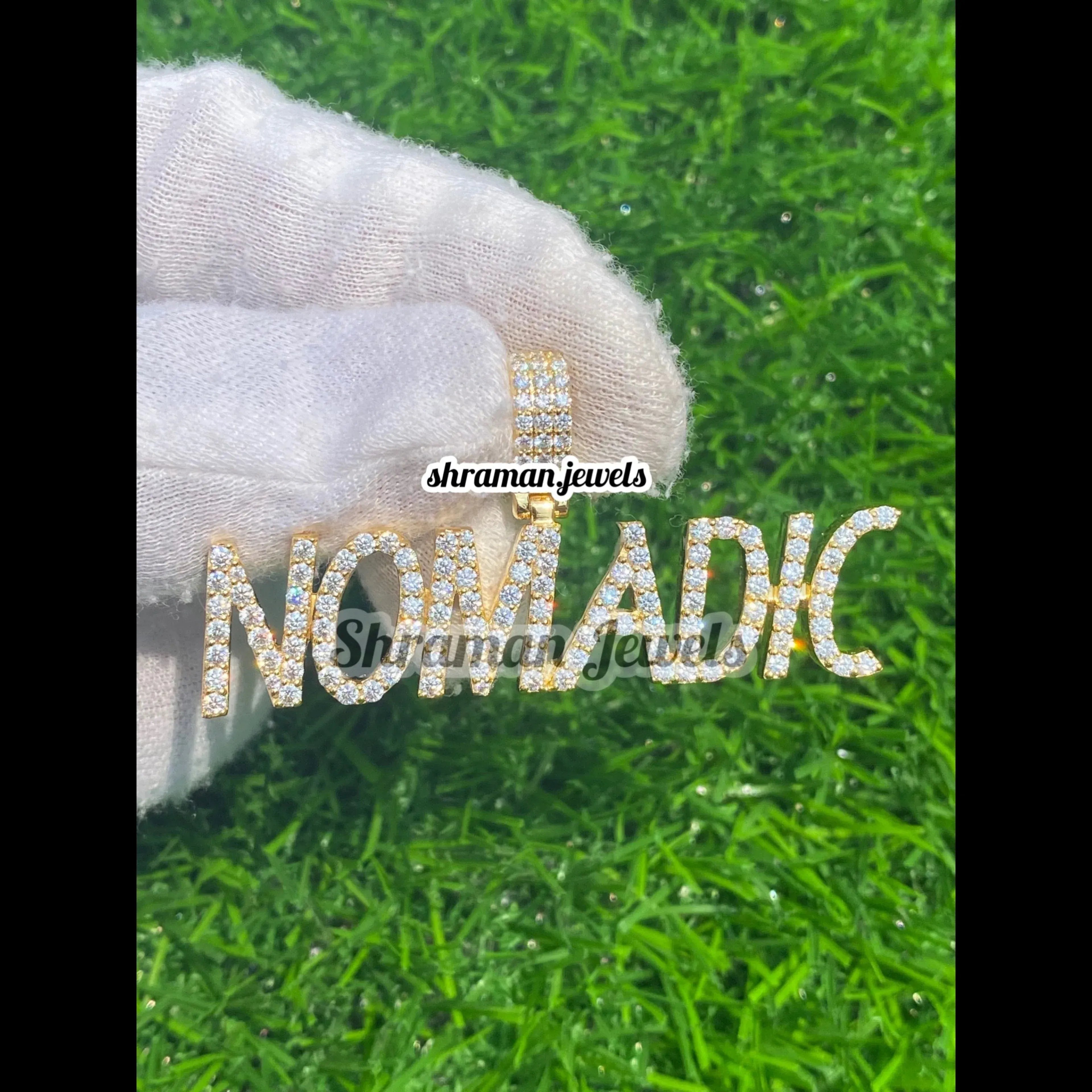Custom 10K Nomadic icy Letter Diamond Pendant - 2.99 CTW