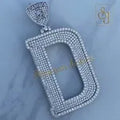 Custom D Initial Letter Diamond icy Pendant - 13.09 CTW