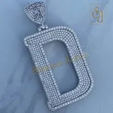 Custom D Initial Letter Diamond icy Pendant - 13.09 CTW